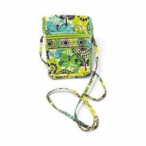 Vera Bradley Quilted Floral Green Mini Crossbody Bag